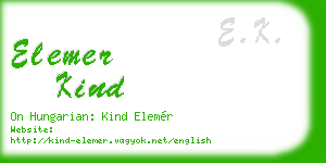 elemer kind business card